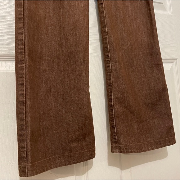 Y2K VINTAGE Lee Platinum Label No-Gap Waistband Brown Wide Leg Jeans - Picture 3 of 6